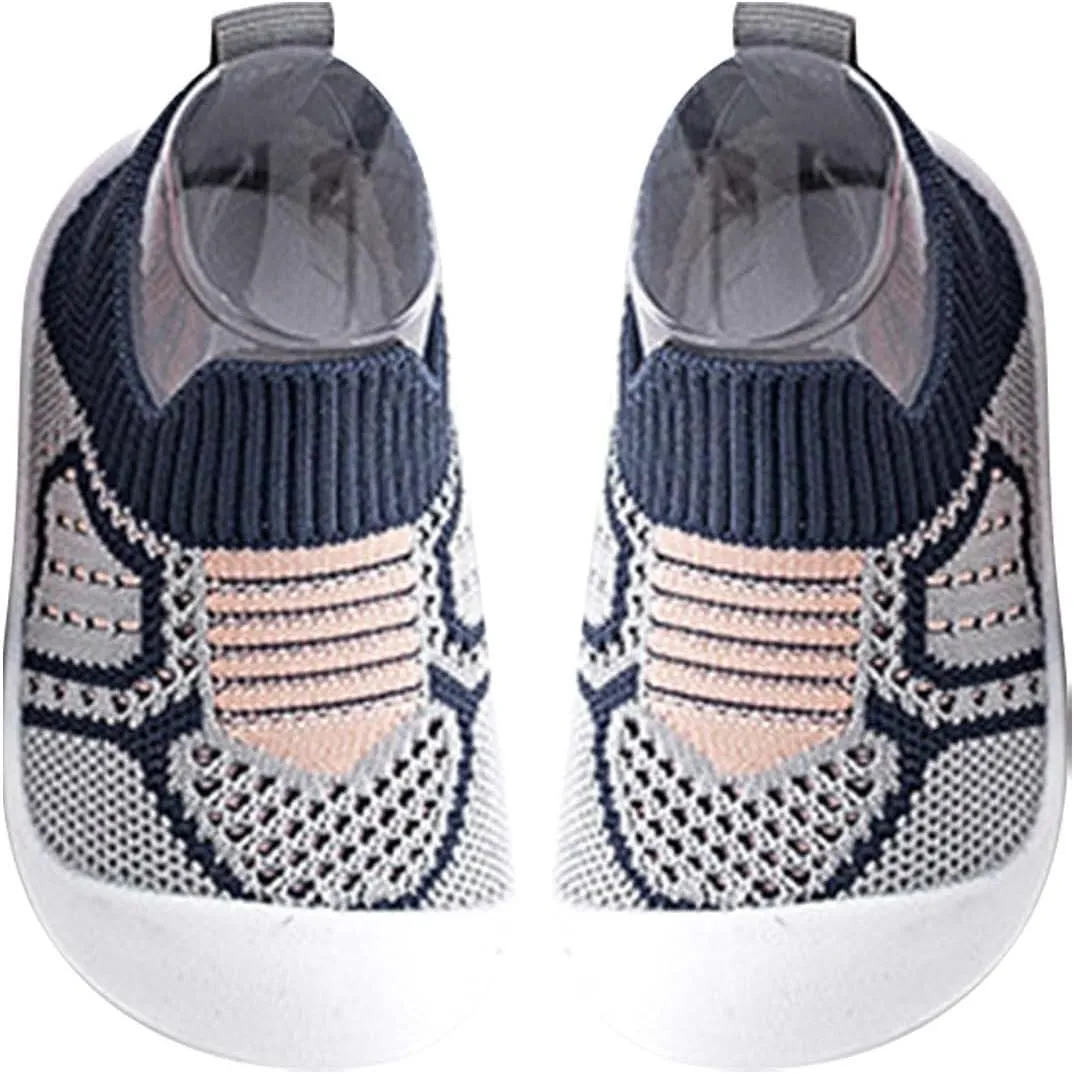 Baby First-Walking Shoes Boys Girls Soft Sole Non Slip Cotton Trainers Canvas Breathable Slip-on Sneakers Outdoor