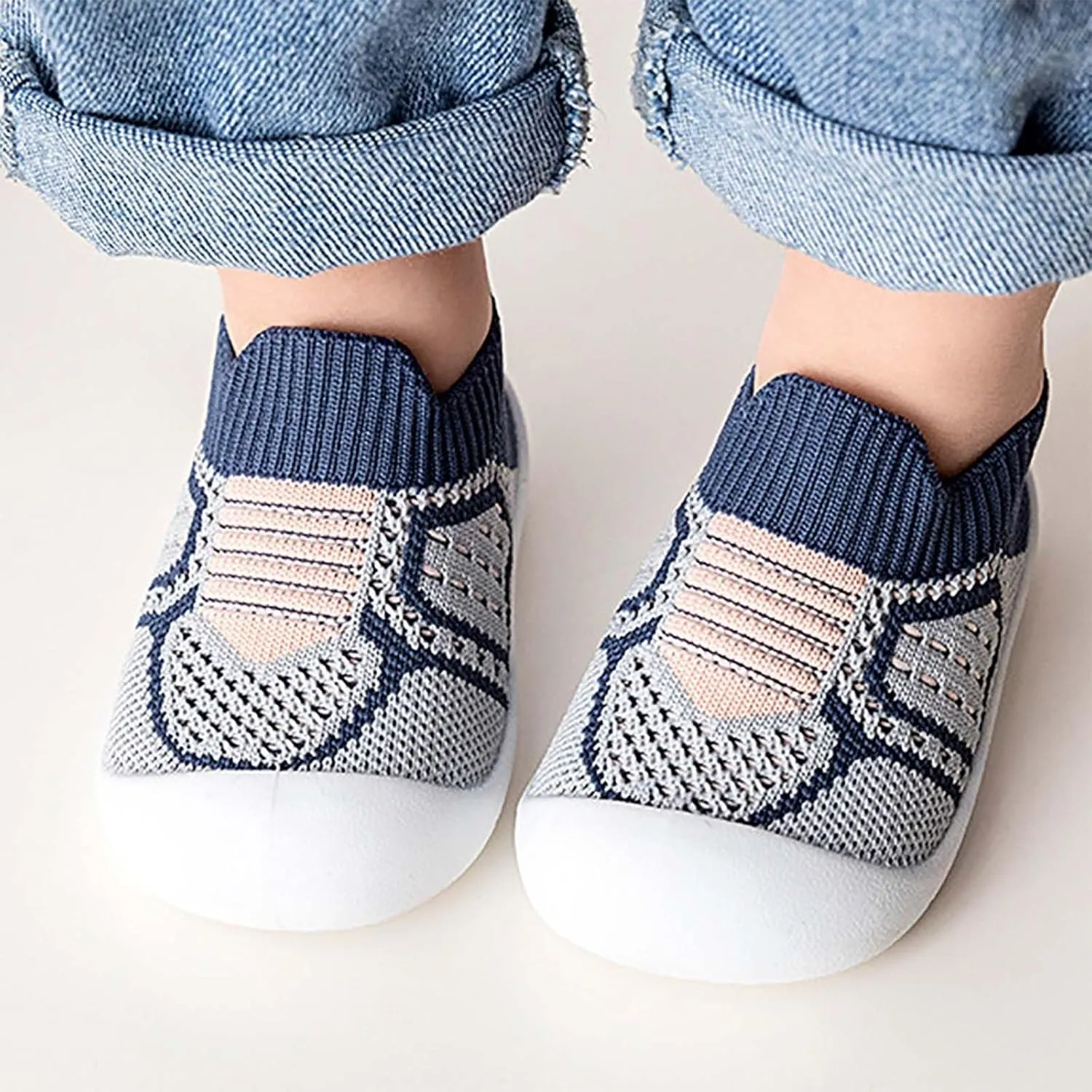 Baby First-Walking Shoes Boys Girls Soft Sole Non Slip Cotton Trainers Canvas Breathable Slip-on Sneakers Outdoor