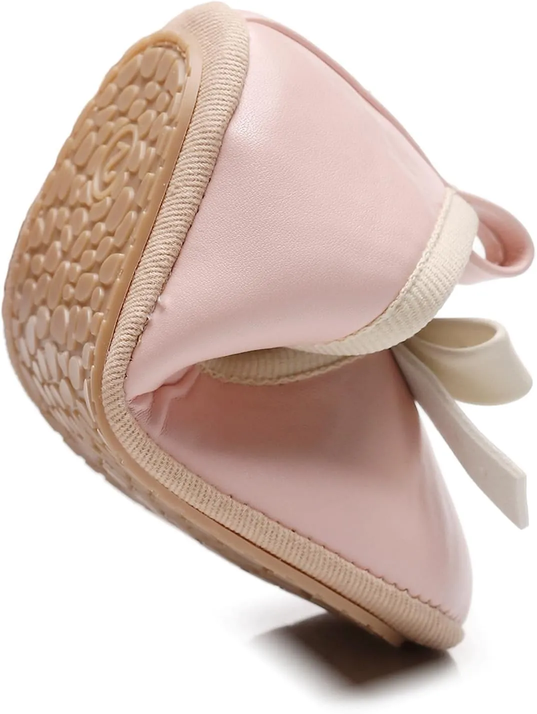 Baby Girl Mary Jane Flats Shoes Non Slip Soft Sole First Walker Shoes Bowknot Baptism Wedding Princess Crib Shoes