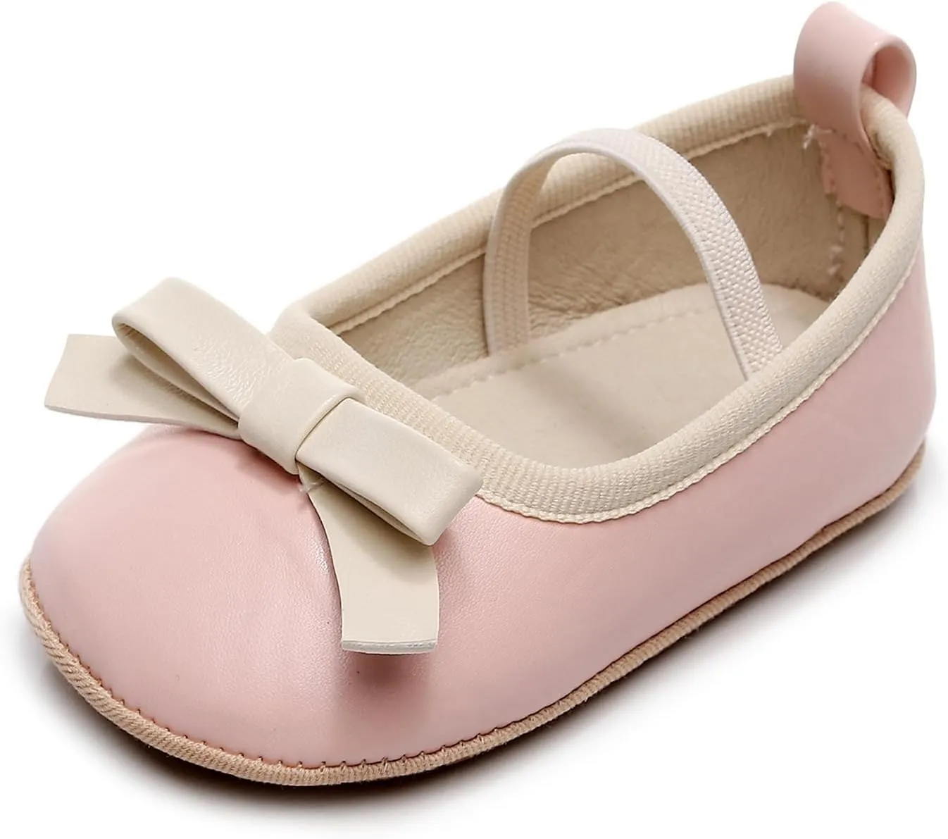 Baby Girl Mary Jane Flats Shoes Non Slip Soft Sole First Walker Shoes Bowknot Baptism Wedding Princess Crib Shoes