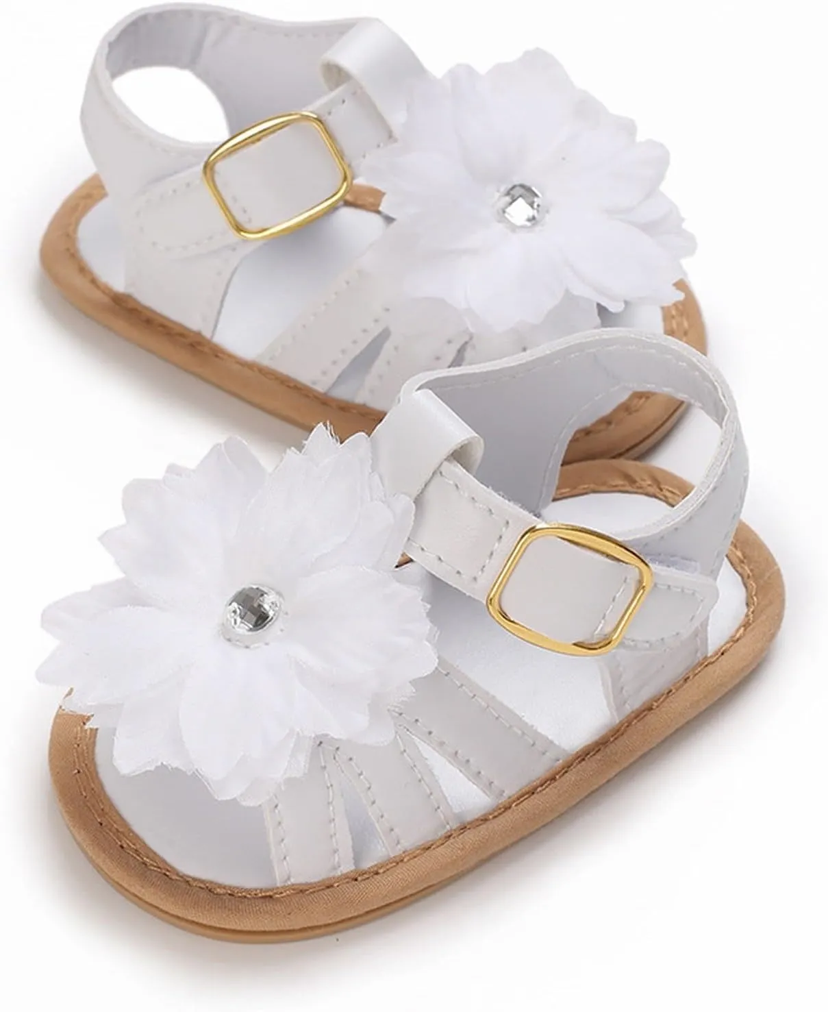 Baby Girl Sandals Infant Soft Anti-Slip Rubber Soft Sole Beach Flats Flower Outdoor Open Toe Breathable Summer Shoes