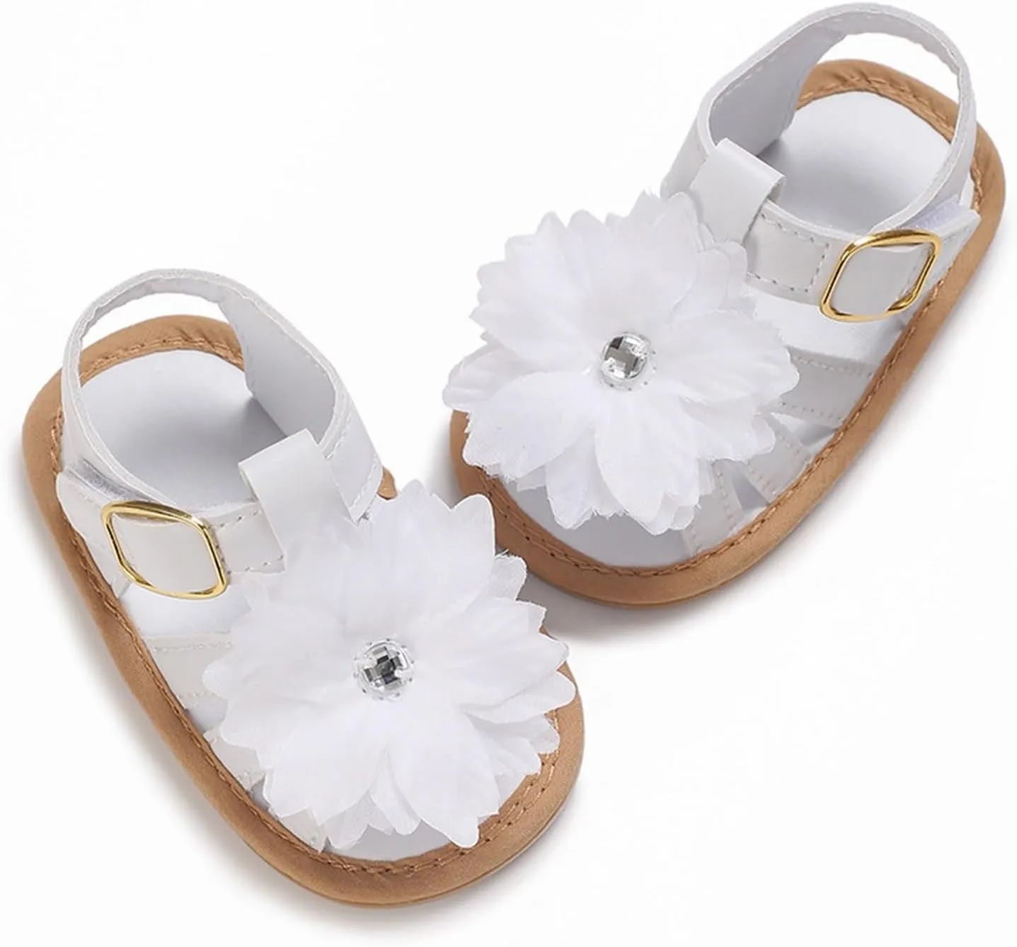 Baby Girl Sandals Infant Soft Anti-Slip Rubber Soft Sole Beach Flats Flower Outdoor Open Toe Breathable Summer Shoes