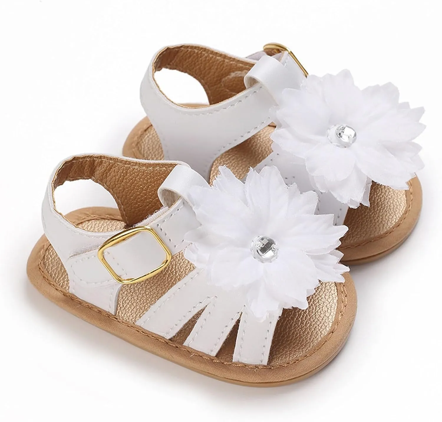 Baby Girl Sandals Infant Soft Anti-Slip Rubber Soft Sole Beach Flats Flower Outdoor Open Toe Breathable Summer Shoes