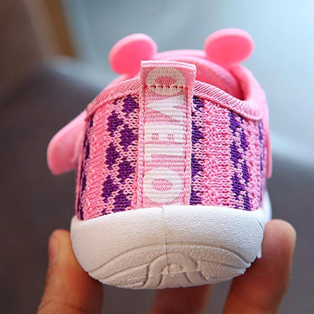 Baby Girl Shoes Toddler Children Kids Baby Cartoon Star Rabbit Ears Squeaky Single Shoes Sneaker (Pink, 1.5 Years)