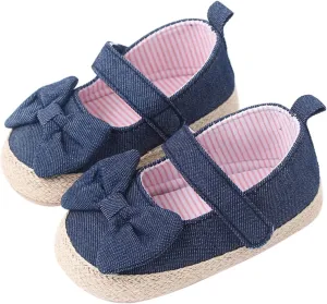 Baby Girls Bow Summer Casual Sandals Toddler Infant Well Sew Knitted Solid Color Soft Sole Flatt Princess Shoes