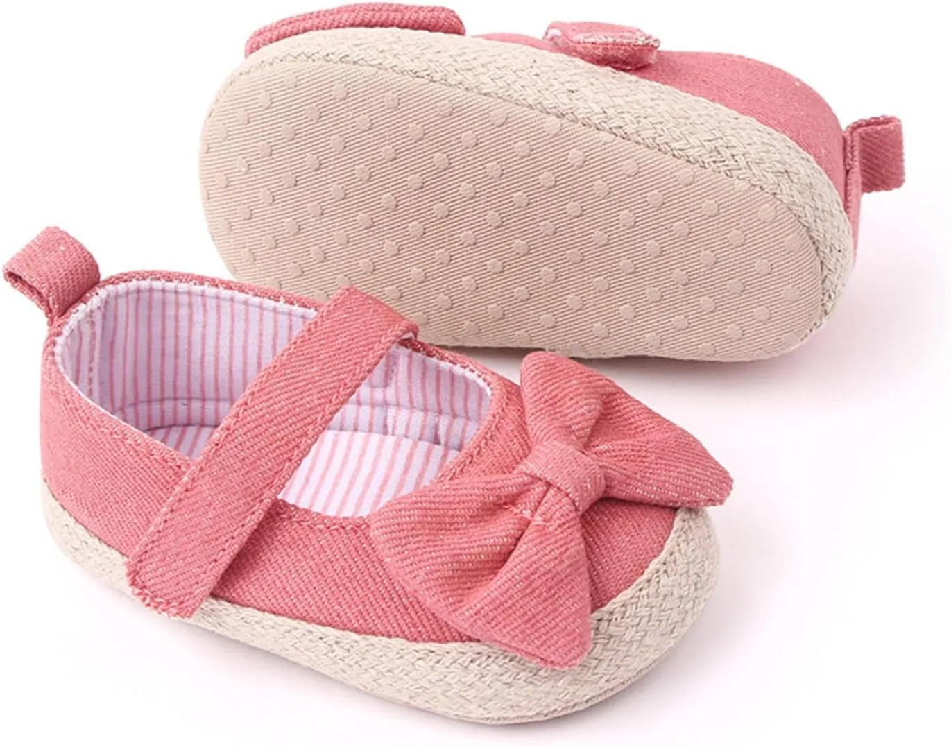 Baby Girls Bow Summer Casual Sandals Toddler Infant Well Sew Knitted Solid Color Soft Sole Strap Princess Shoes