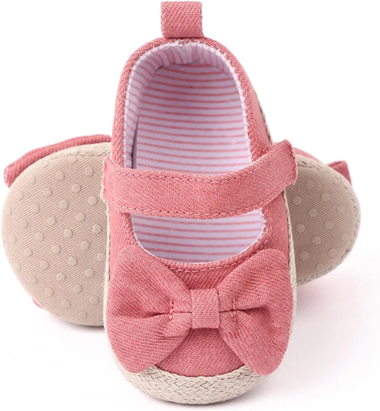 Baby Girls Bow Summer Casual Sandals Toddler Infant Well Sew Knitted Solid Color Soft Sole Strap Princess Shoes