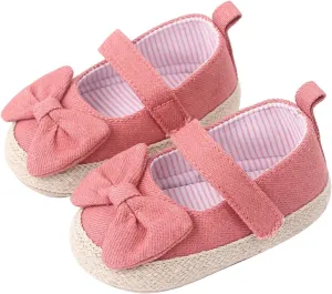 Baby Girls Bow Summer Casual Sandals Toddler Infant Well Sew Knitted Solid Color Soft Sole Strap Princess Shoes