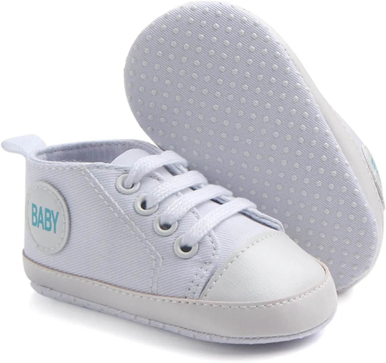 Baby Girls Boys Canvas Sneakers Soft Sole High-Top Ankle First-Walkers Step Shoes Infant Toddler Girl Shoes with Lights