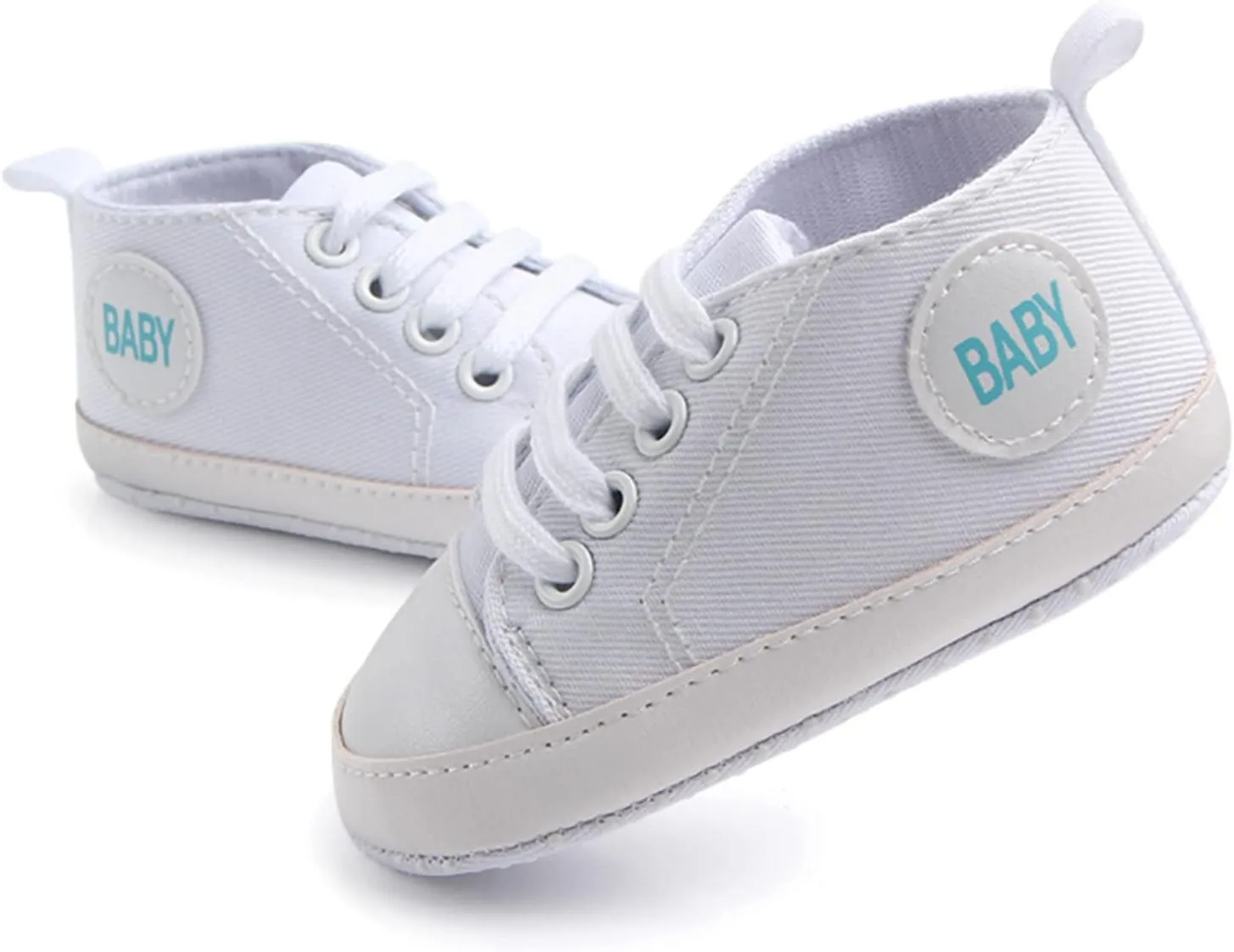 Baby Girls Boys Canvas Sneakers Soft Sole High-Top Ankle First-Walkers Step Shoes Infant Toddler Girl Shoes with Lights