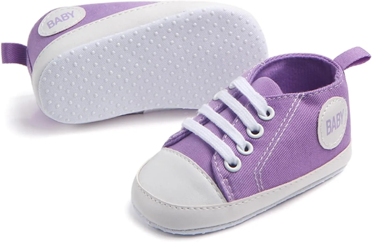 Baby Girls Boys Canvas Sneakers Soft Sole High-Top Ankle First-Walkers Step Shoes Infant Toddler Girl Shoes with Lights