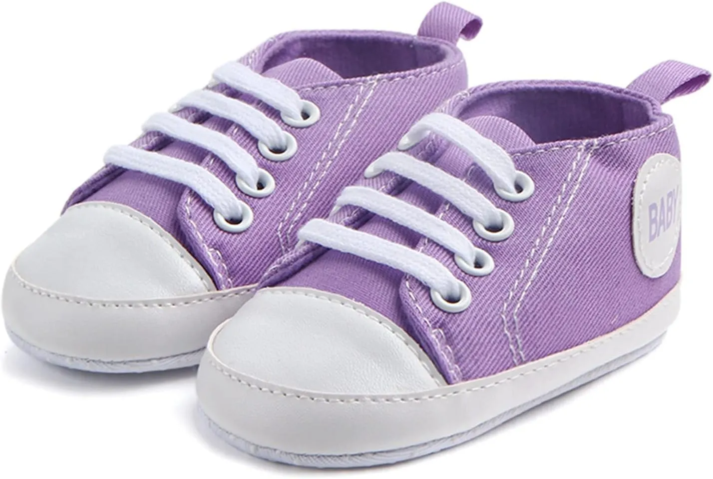 Baby Girls Boys Canvas Sneakers Soft Sole High-Top Ankle First-Walkers Step Shoes Infant Toddler Girl Shoes with Lights