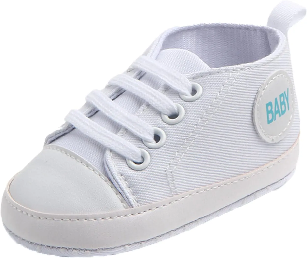 Baby Girls Boys Canvas Sneakers Soft Sole High-Top Ankle First-Walkers Step Shoes Infant Toddler Girl Shoes with Lights