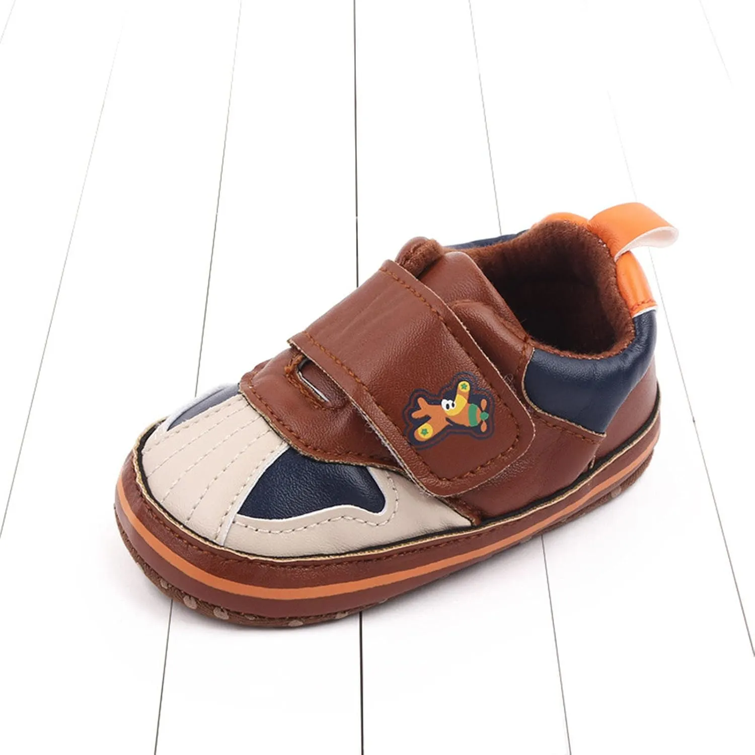 Baby Girls Boys Leather Pre-Walking Sneakers Toddler Anti-Slip Soft Sole Infant Lightweight First Step Flat Shoes
