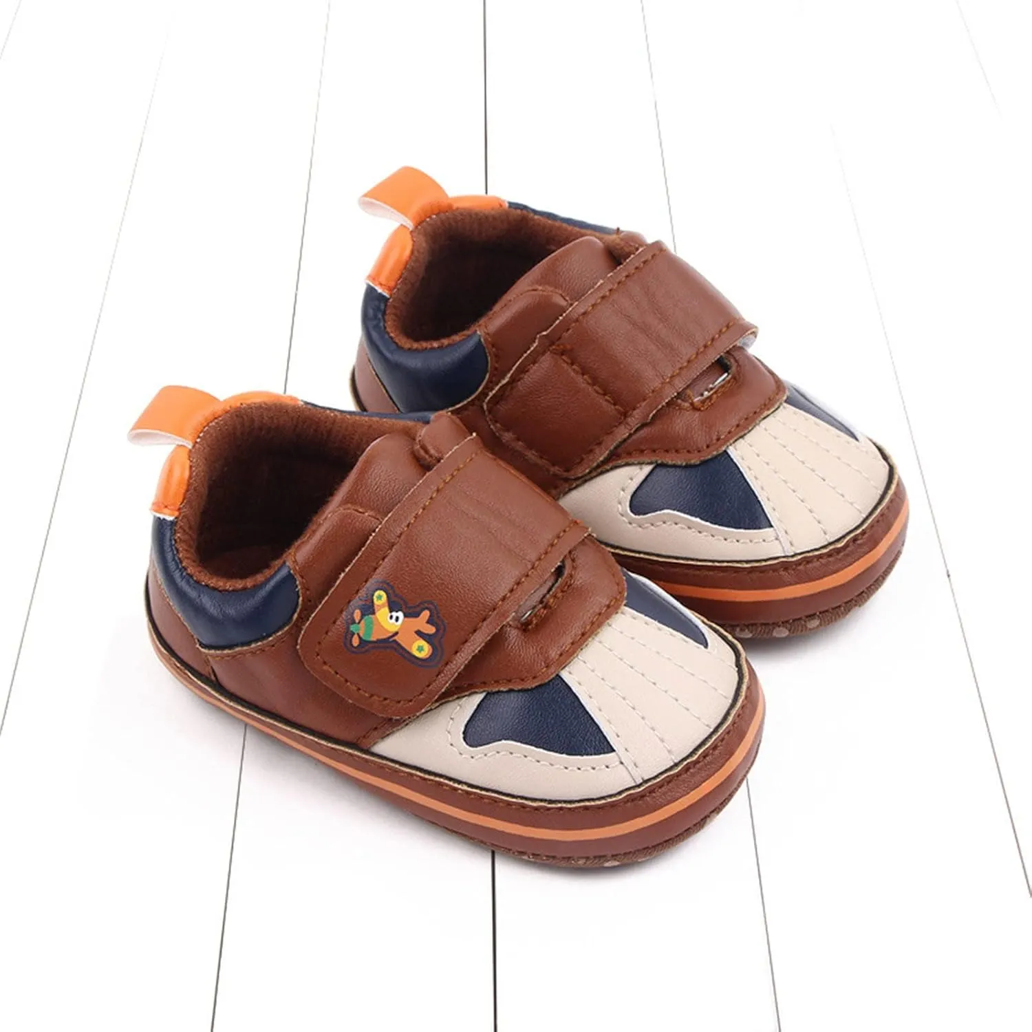 Baby Girls Boys Leather Pre-Walking Sneakers Toddler Anti-Slip Soft Sole Infant Lightweight First Step Flat Shoes