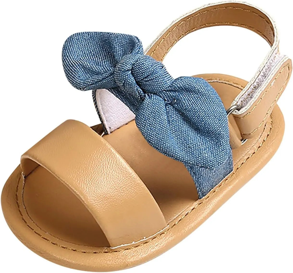 Baby Girls Boys PU Leather Sandals Bowknot Shoe Rubber Sole Open Toe Infant Toddler First Walker Princess Dress Shoes