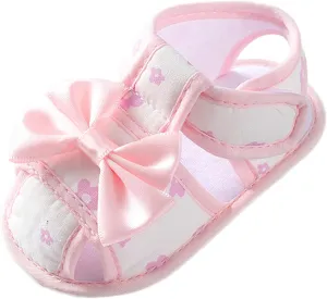 Baby Girls Boys Sandals Infant Toddler Shoes First Walking Shoes Bow Soft Sole Flat Shoes Lightweight (Pink, 12 Infant)