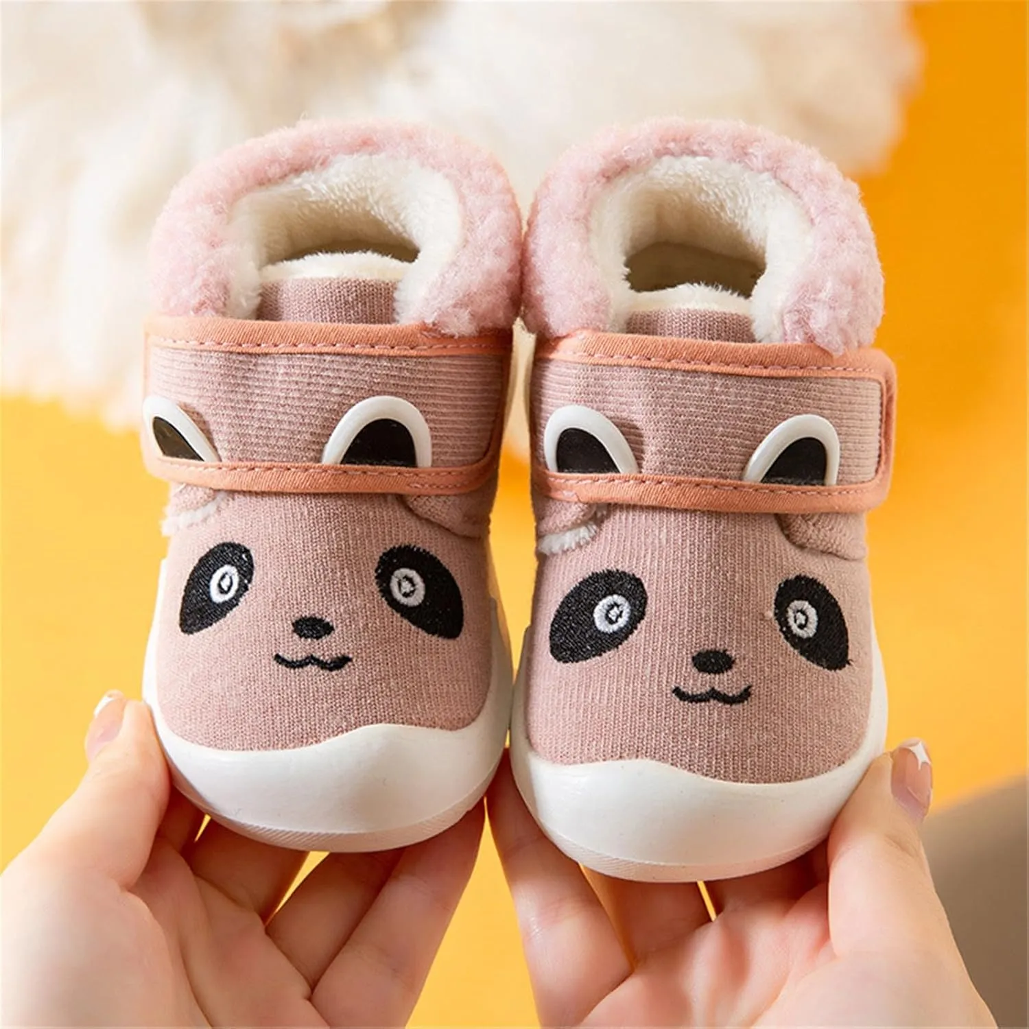 Baby Girls Boys Sneakers Winter Non Slip Card Panda Cartoon Warm Toddler Soft Bottom Shoes Shoes Kids Girls