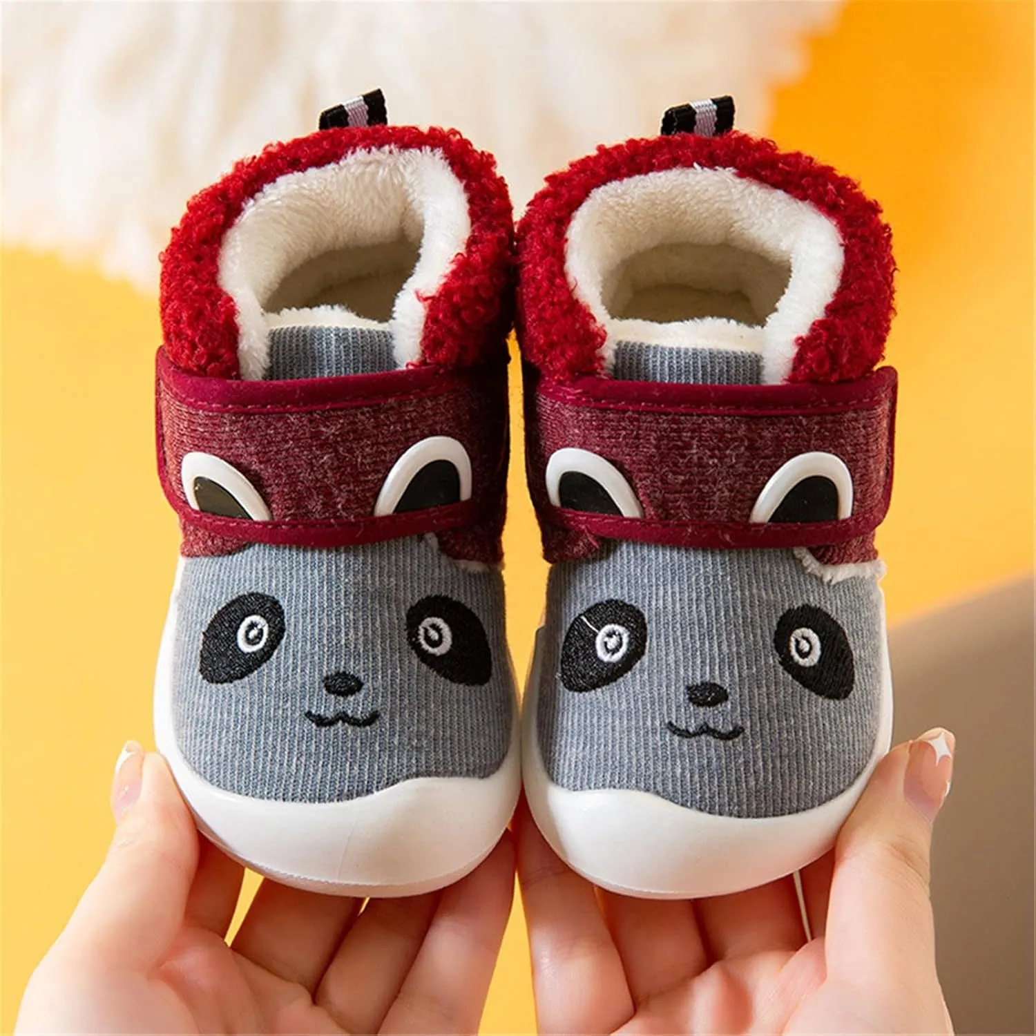 Baby Girls Boys Sneakers Winter Non Slip Card Panda Cartoon Warm Toddler Soft Bottom Shoes Shoes Kids Girls