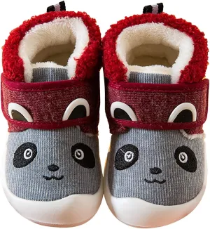 Baby Girls Boys Sneakers Winter Non Slip Card Panda Cartoon Warm Toddler Soft Bottom Shoes Shoes Kids Girls