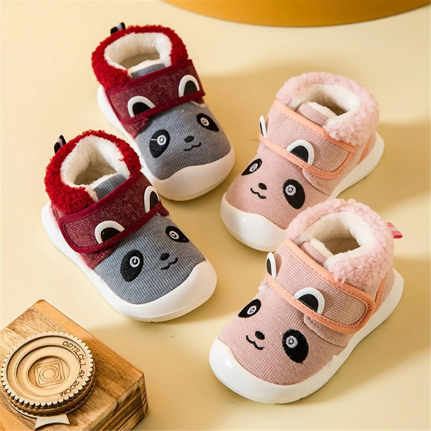 Baby Girls Boys Sneakers Winter Non Slip Card Panda Cartoon Warm Toddler Soft Bottom Shoes Shoes Kids Girls