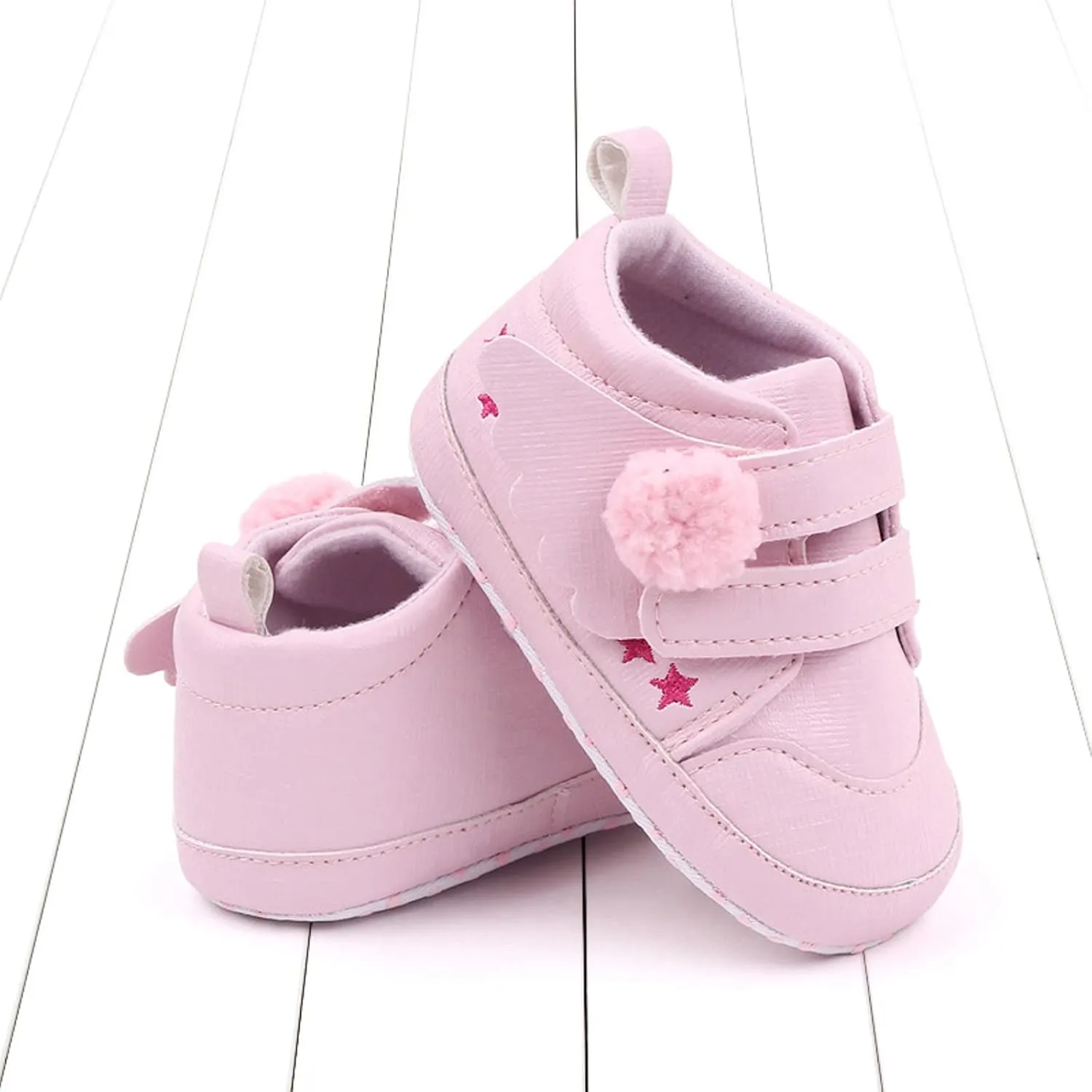 Baby Girls Boys Wing First Walking Ankle Boots, Soft Sole Infant Sneakers Fashion High-Top Non-Slip Floor Shoes