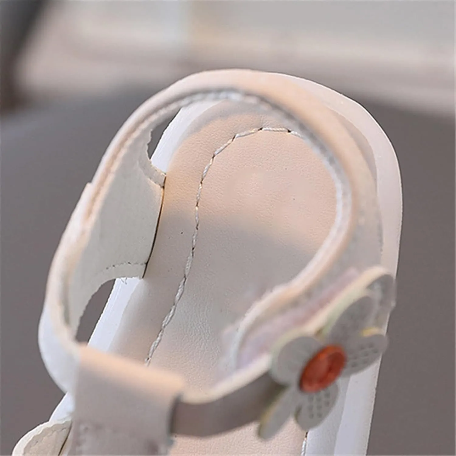 Baby Girls Closed Toe Sandals with Flower Infant Summer Lightweight Rubber Soft Sole Non-Slip Platform Casual Shoes