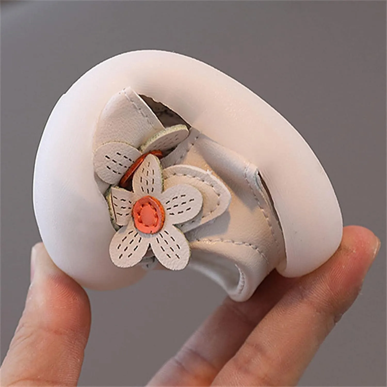 Baby Girls Closed Toe Sandals with Flower Infant Summer Lightweight Rubber Soft Sole Non-Slip Platform Casual Shoes
