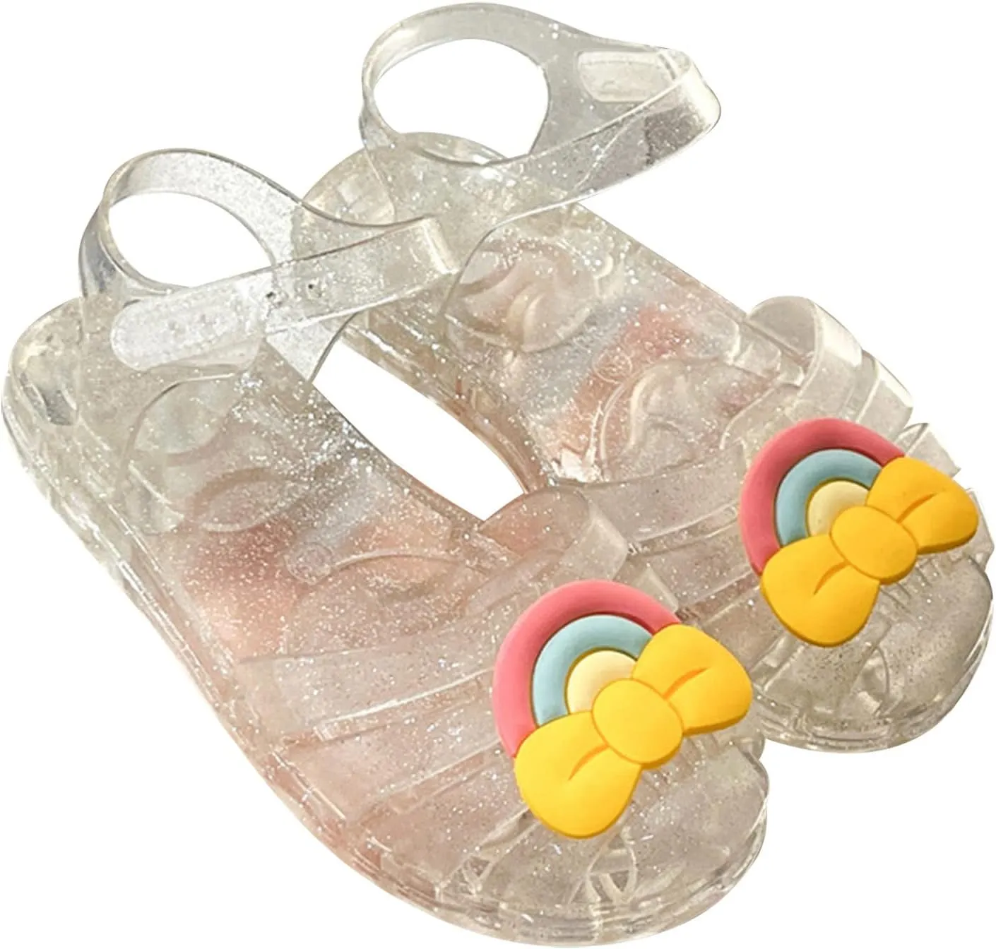 Baby Girls Cute Fruit Jelly Colors Hollow Out Non-Slip Soft Sole Sandals Toddler Kids Comfy Shoe Slip On Falts Daily