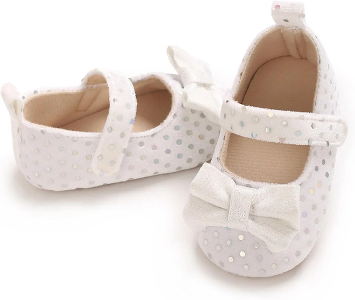 Baby Girls Mary Jane Flat Infant Non Slip First Walking Soft Sole Shoes Wedding Dress Shoes
