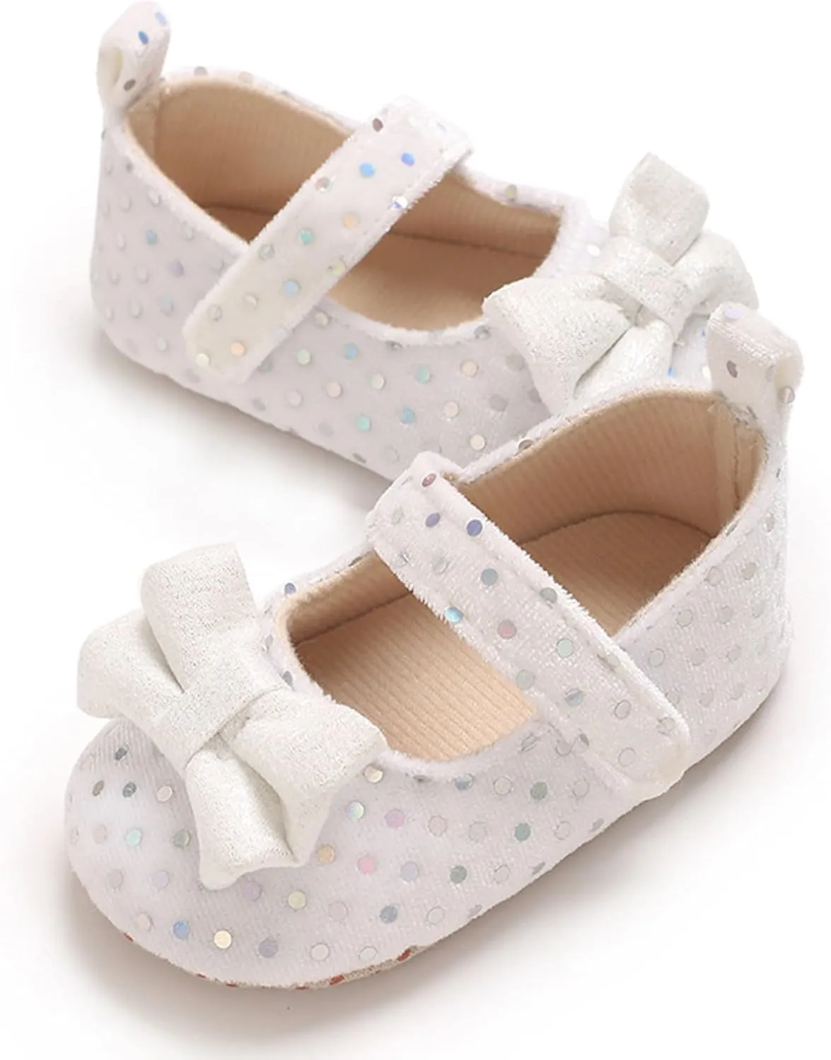 Baby Girls Mary Jane Flat Infant Non Slip First Walking Soft Sole Shoes Wedding Dress Shoes