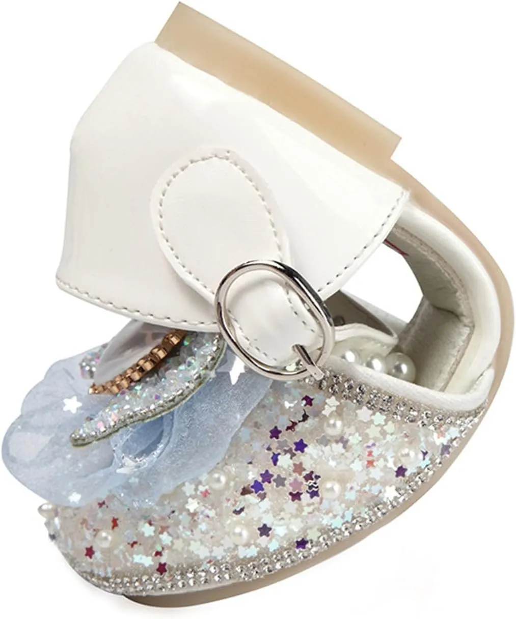 Baby Girls Princess Sparkly Shoes Crystal Comfortable Soft Sole Mary Jane Shoes Toddler Girls Wedding Dress Shoes