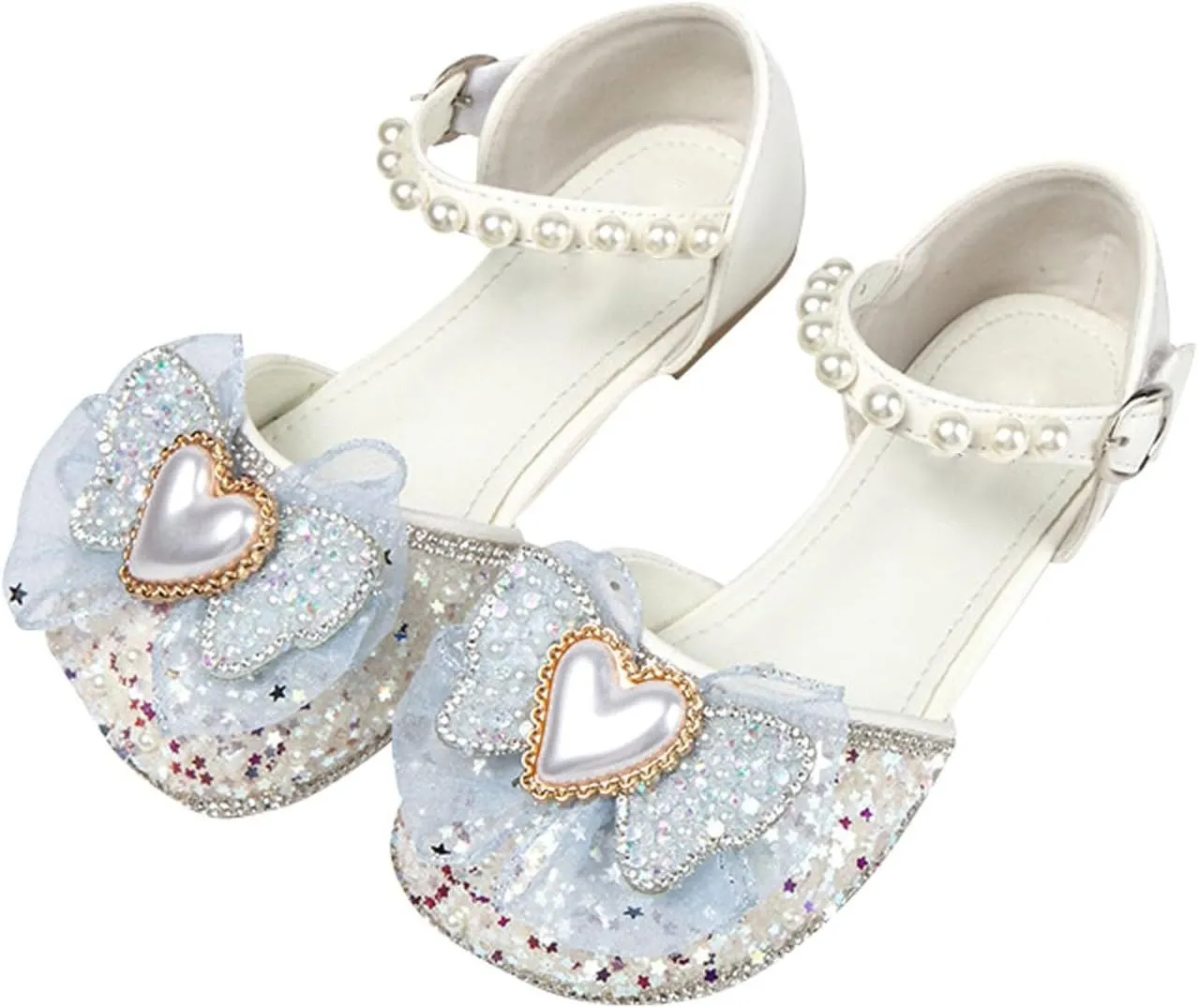 Baby Girls Princess Sparkly Shoes Crystal Comfortable Soft Sole Mary Jane Shoes Toddler Girls Wedding Dress Shoes
