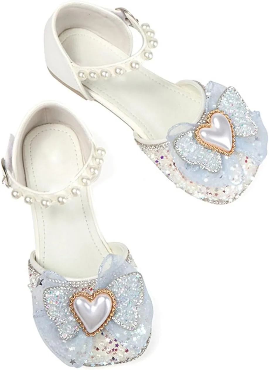 Baby Girls Princess Sparkly Shoes Crystal Comfortable Soft Sole Mary Jane Shoes Toddler Girls Wedding Dress Shoes