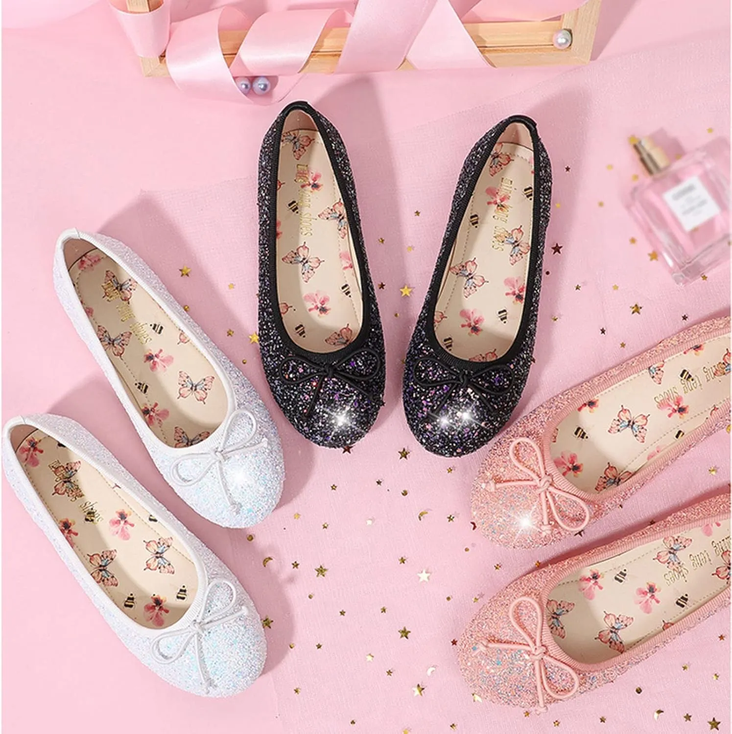Baby Girls Princess Sparkly Shoes Mary Jane Dresses Shoes Children Dance Shoes Flat Shoes Girls Shoes Toddler Shoes