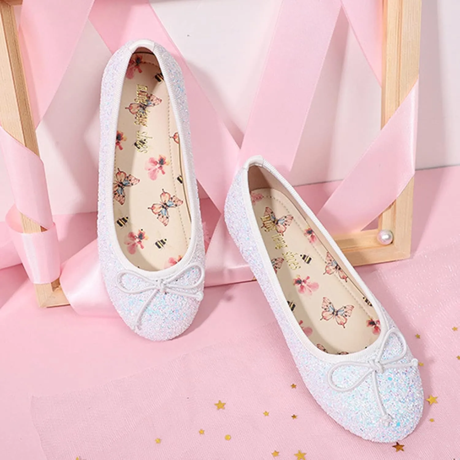 Baby Girls Princess Sparkly Shoes Mary Jane Dresses Shoes Children Dance Shoes Flat Shoes Girls Shoes Toddler Shoes