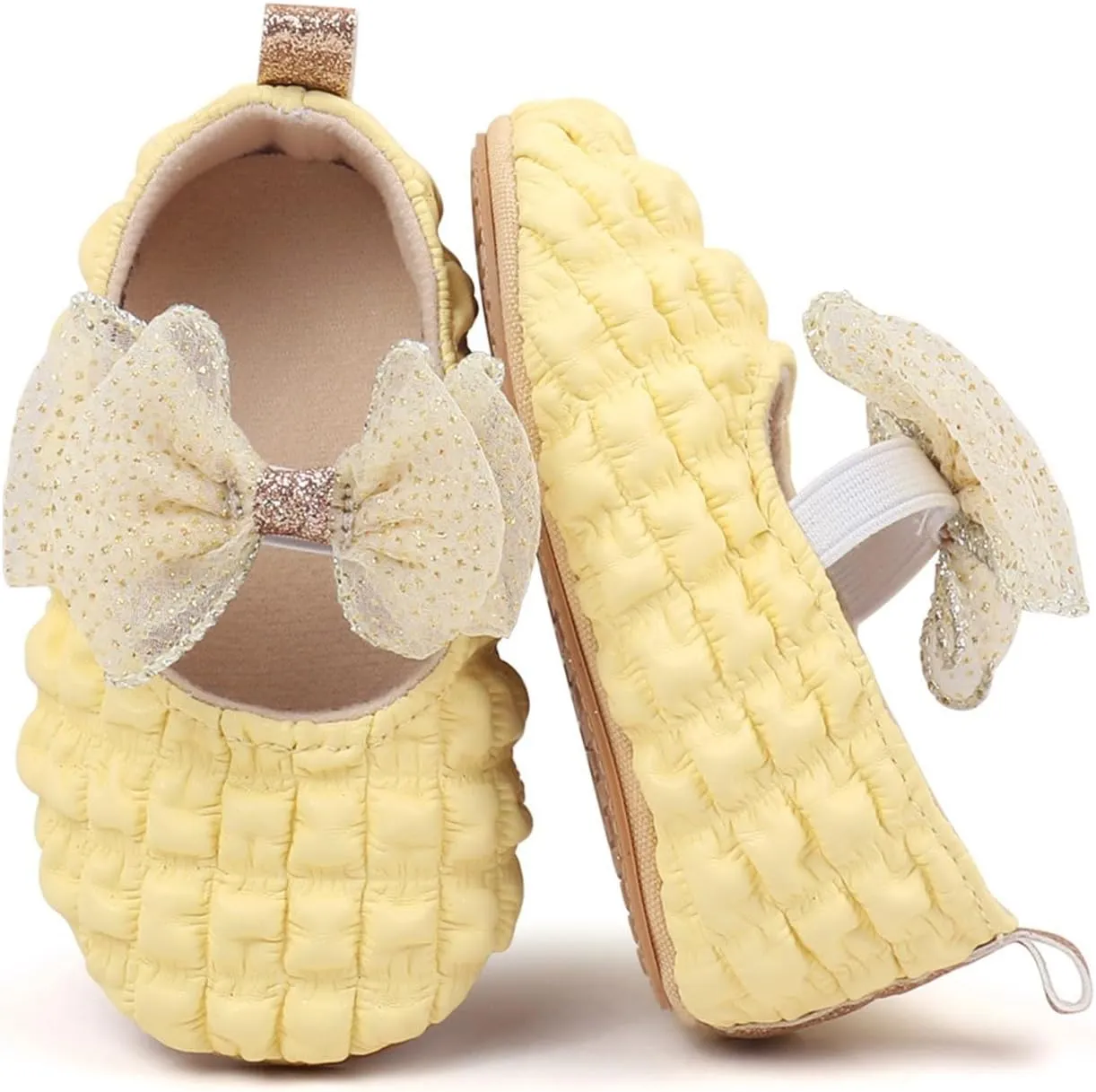 Baby Girls Ruffle Bow Princess Sandals Toddler Infant Girls Tulle Lace Bow Ruched Ruffle Shoes Soft Sole Summer SHoes