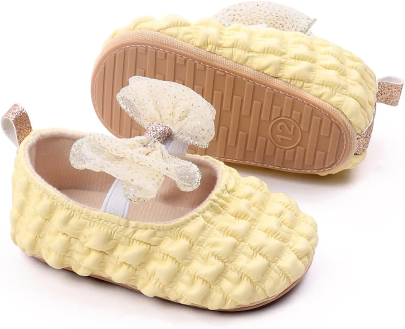 Baby Girls Ruffle Bow Princess Sandals Toddler Infant Girls Tulle Lace Bow Ruched Ruffle Shoes Soft Sole Summer SHoes