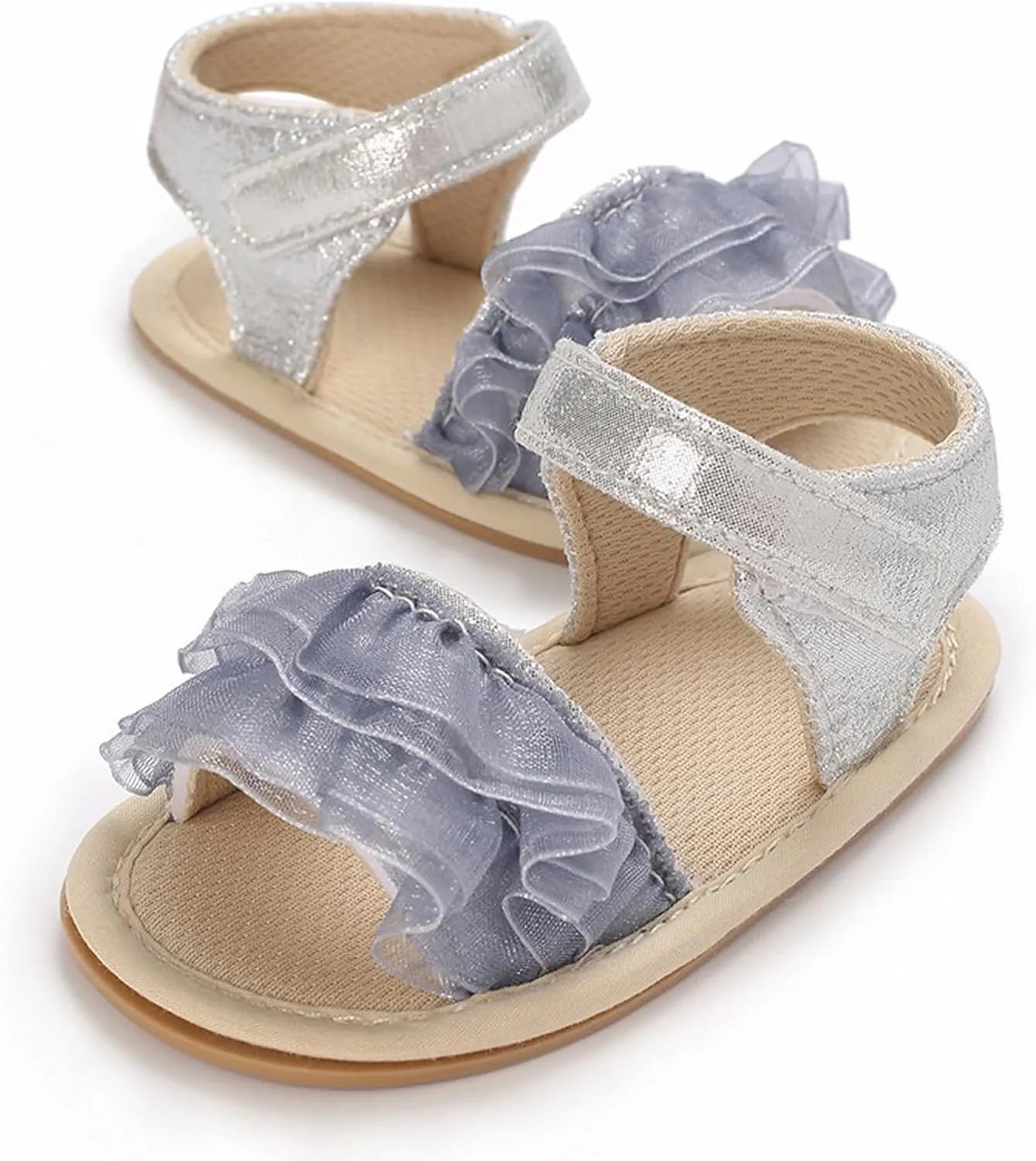 Baby Girls Ruffle Sandals Summer Shoes Outdoor First Walker Toddler Girls Shoes Casual Beach Toddler Girl Tennis Shoes