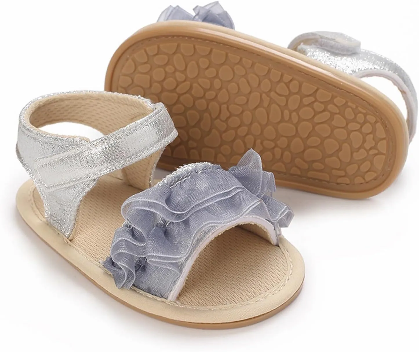 Baby Girls Ruffle Sandals Summer Shoes Outdoor First Walker Toddler Girls Shoes Casual Beach Toddler Girl Tennis Shoes