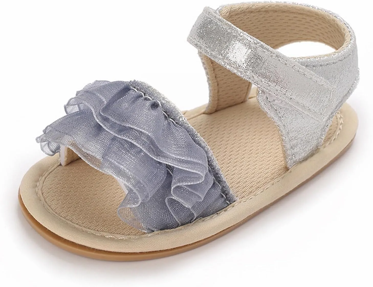 Baby Girls Ruffle Sandals Summer Shoes Outdoor First Walker Toddler Girls Shoes Casual Beach Toddler Girl Tennis Shoes