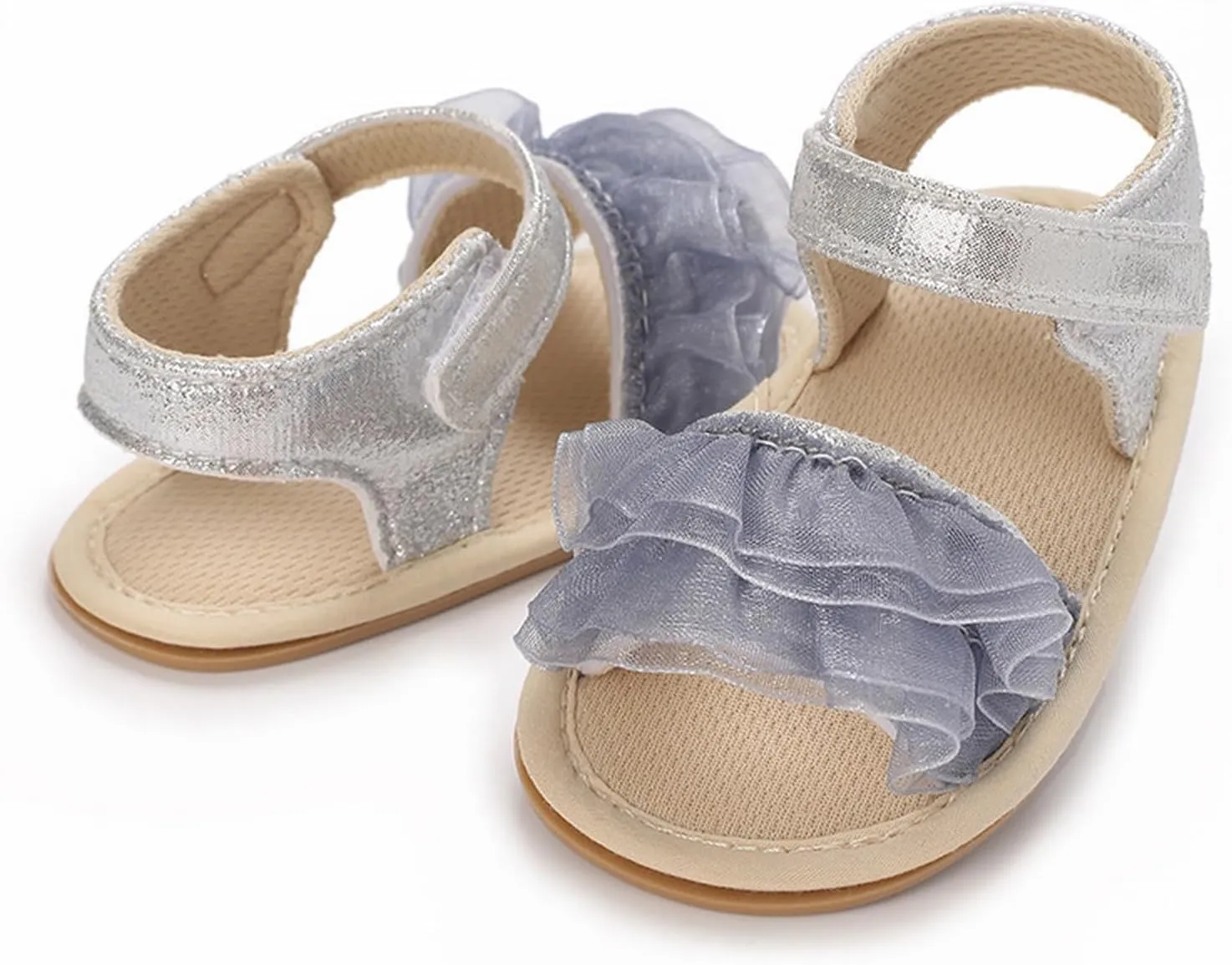 Baby Girls Ruffle Sandals Summer Shoes Outdoor First Walker Toddler Girls Shoes Casual Beach Toddler Girl Tennis Shoes