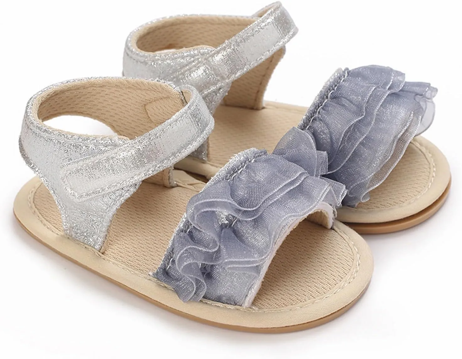Baby Girls Ruffle Sandals Summer Shoes Outdoor First Walker Toddler Girls Shoes Casual Beach Toddler Girl Tennis Shoes