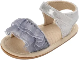 Baby Girls Ruffle Sandals Summer Shoes Outdoor First Walker Toddler Girls Shoes Casual Beach Toddler Girl Tennis Shoes