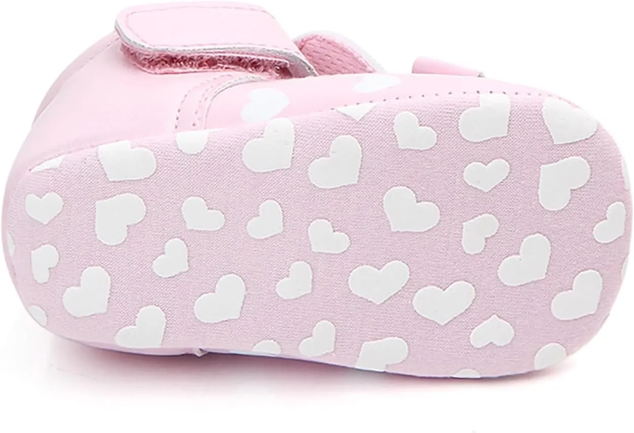 Baby Girls Sandals Infant Summer Love Print Flat Shoes Non-Slip Ankle Sneakers Toddler Soft Sole Breathable Shoes