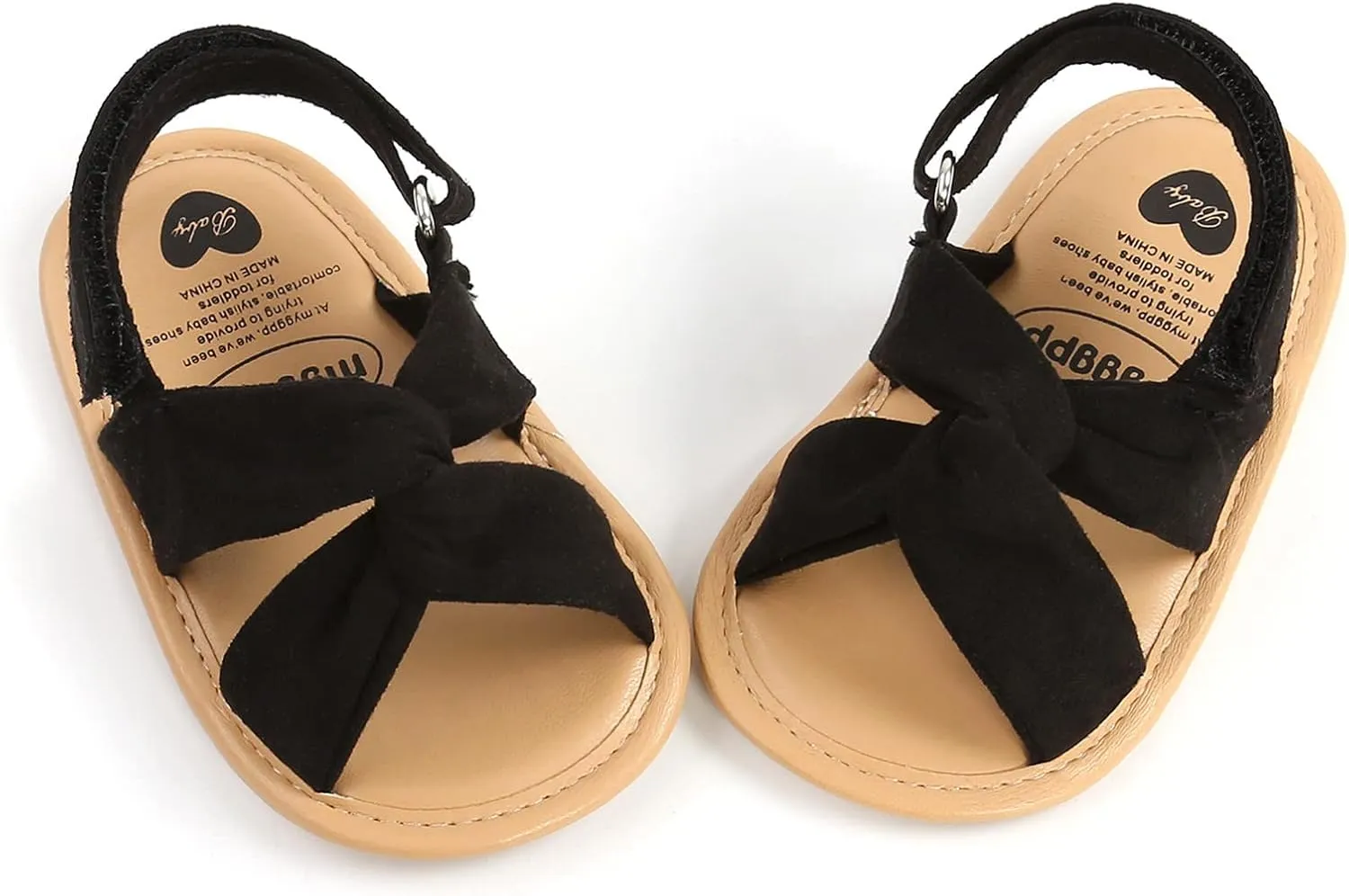 Baby Girls Sandals Open Toe Lightweight Soft Sole Infant Wedding Dress Flat Shoes for Baby Slippers Size 6 Boys
