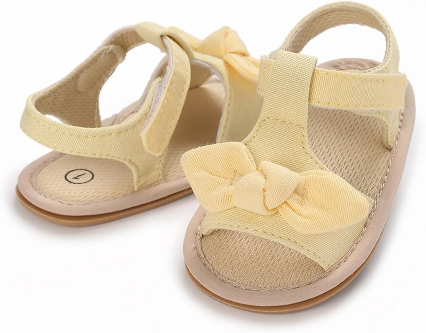 Baby Girls Sandals Ruffle Bowknot Premium Soft Sole Anti Slip Open Toe Breathable Summer Outdoor Toddler