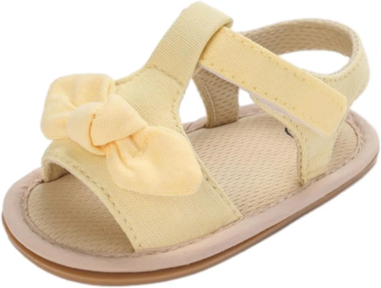 Baby Girls Sandals Ruffle Bowknot Premium Soft Sole Anti Slip Open Toe Breathable Summer Outdoor Toddler