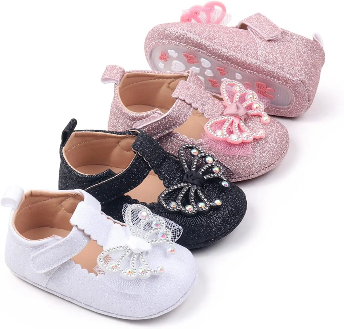 Baby Girls Summer Bow Leather Solid Color Sandals Toddler Infant Butterflies Pearl Shinny Hollow Casual Soft Sole Shoes