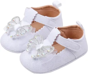 Baby Girls Summer Bow Leather Solid Color Sandals Toddler Infant Butterflies Pearl Shinny Hollow Casual Soft Sole Shoes